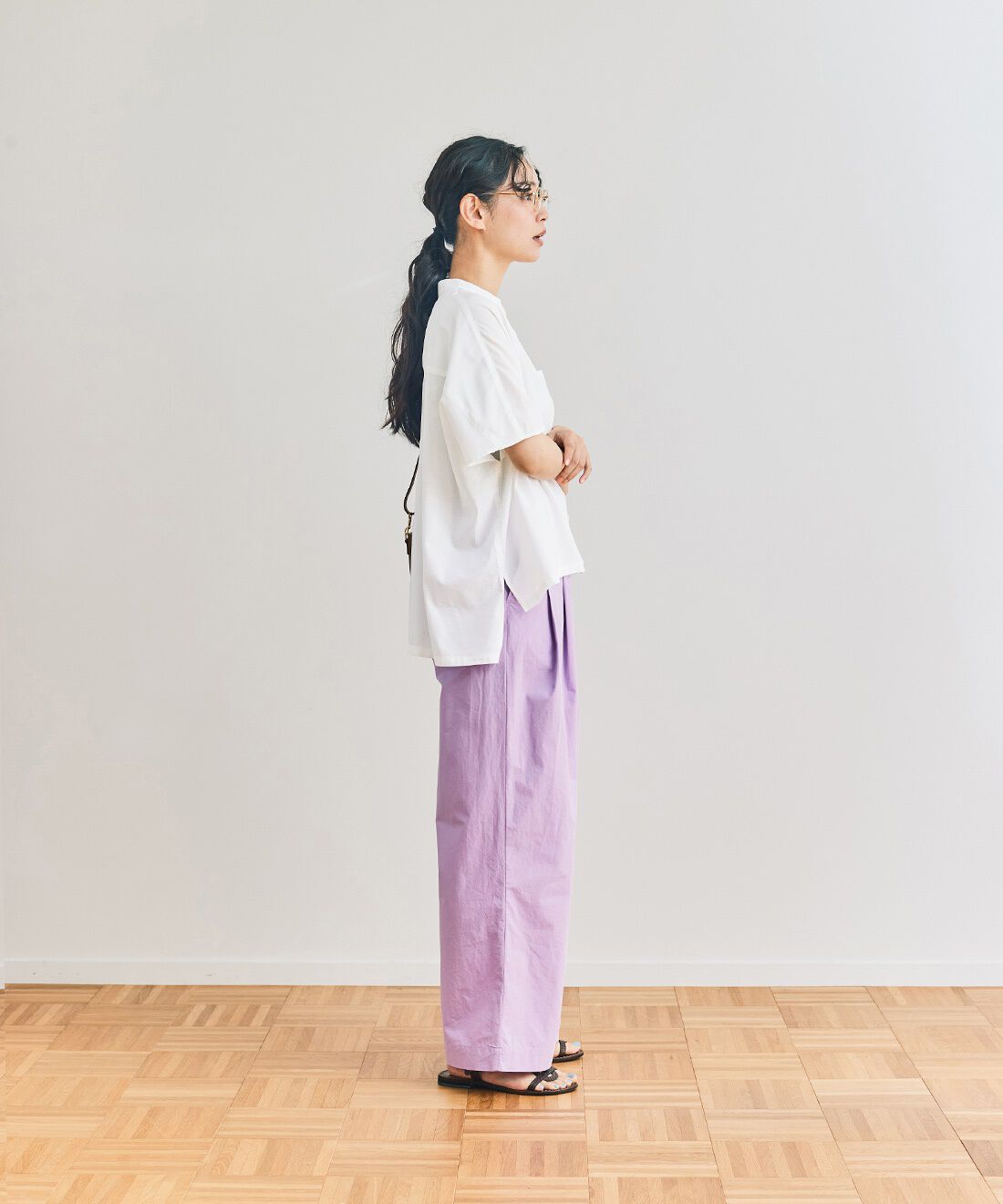 and myera|and myera ツータックパンツ〈ピンク色〉