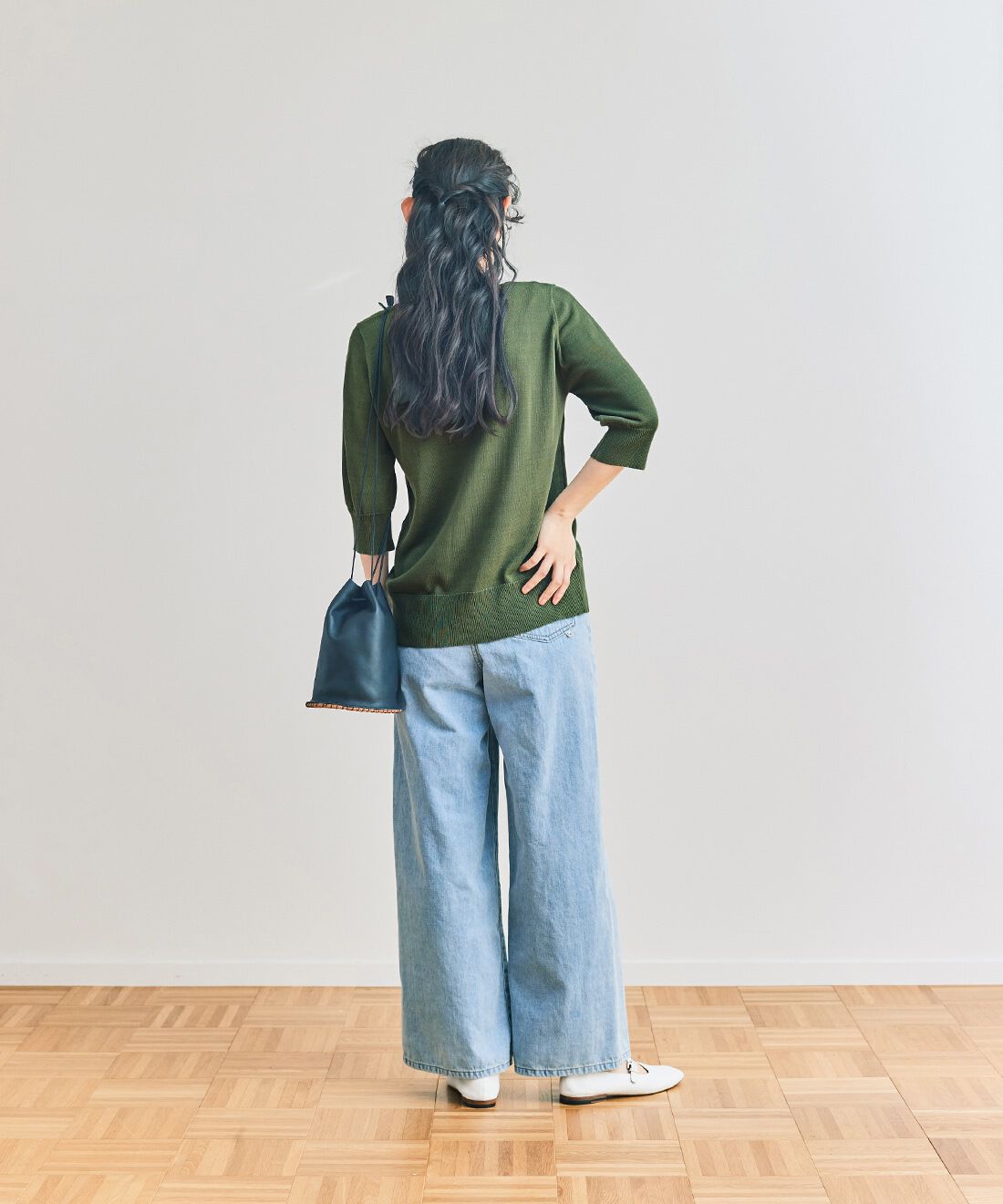and myera|and myera クレリックニットポロシャツの会
