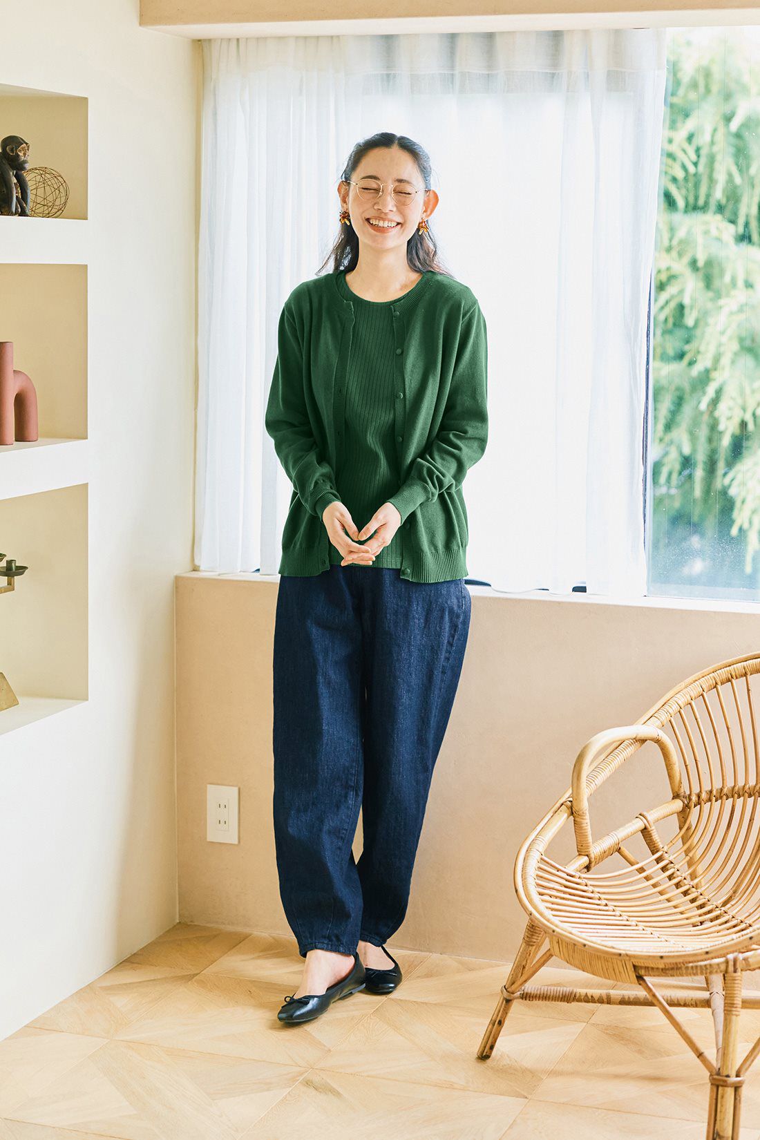 and myera|and myera カーディガンとTシャツのアンサンブルセット