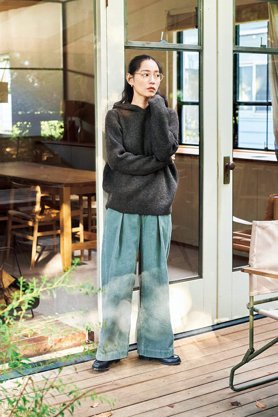 and myera|and myera 親子コールのワイドパンツ〈ミントグリーン〉