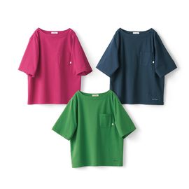 and myera | 綿100% シルケット加工 Tシャツ ピンク