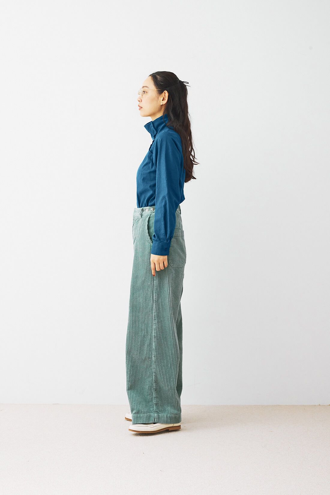 and myera|and myera 親子コールのワイドパンツ〈ミントグリーン〉