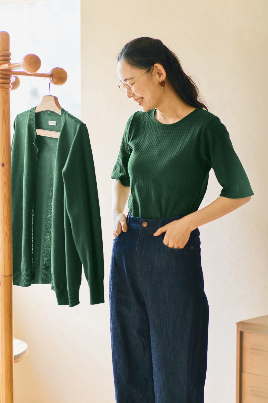 and myera［アンドマイラ］|and myera カーディガンとTシャツのアンサンブルセット