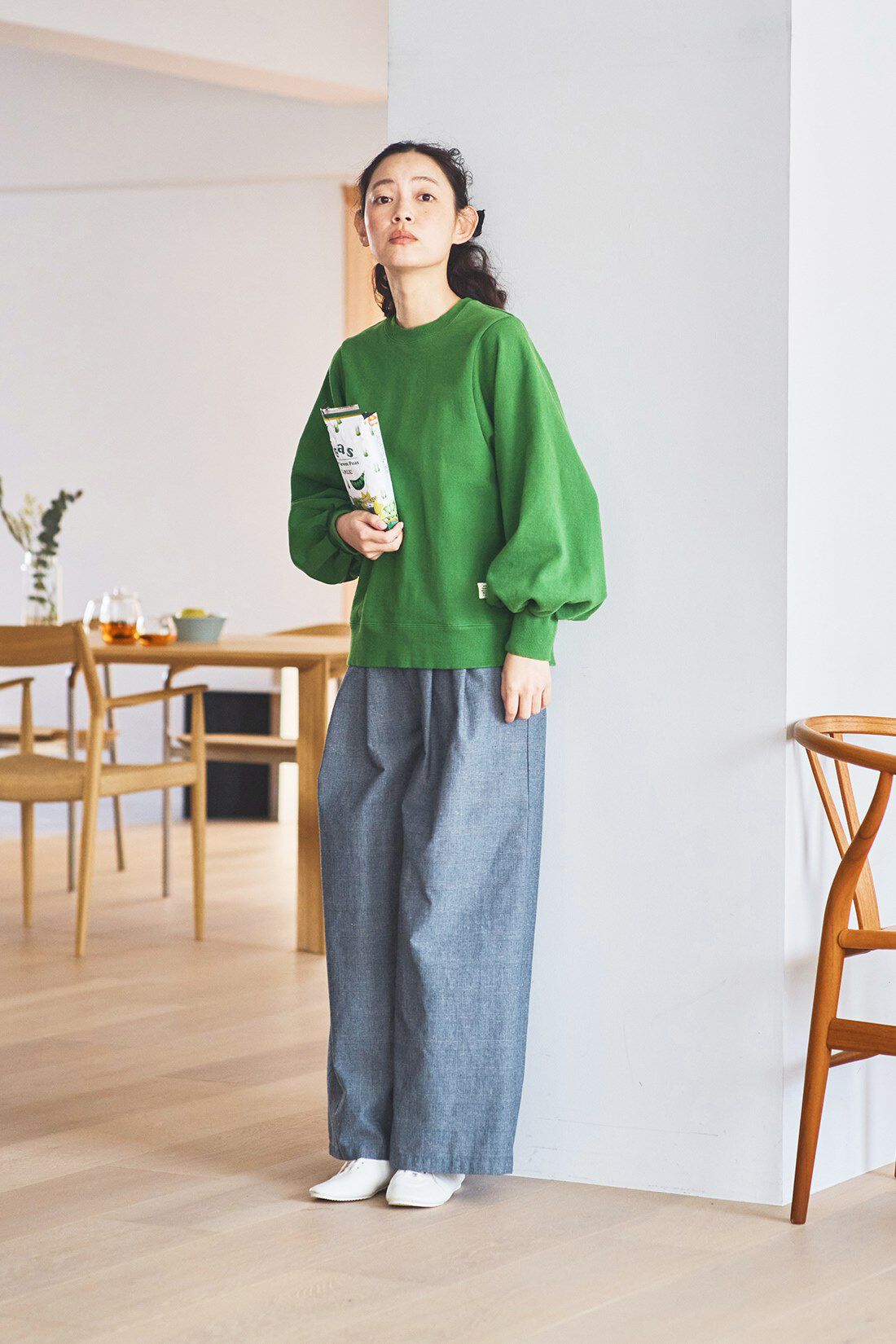 and myera|and myera 青いグレンチェックパンツ