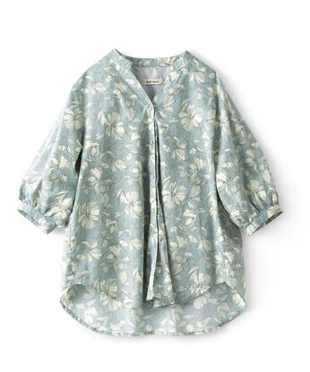 and myera | ジャノメソウ 総柄プリント トップス ブルー