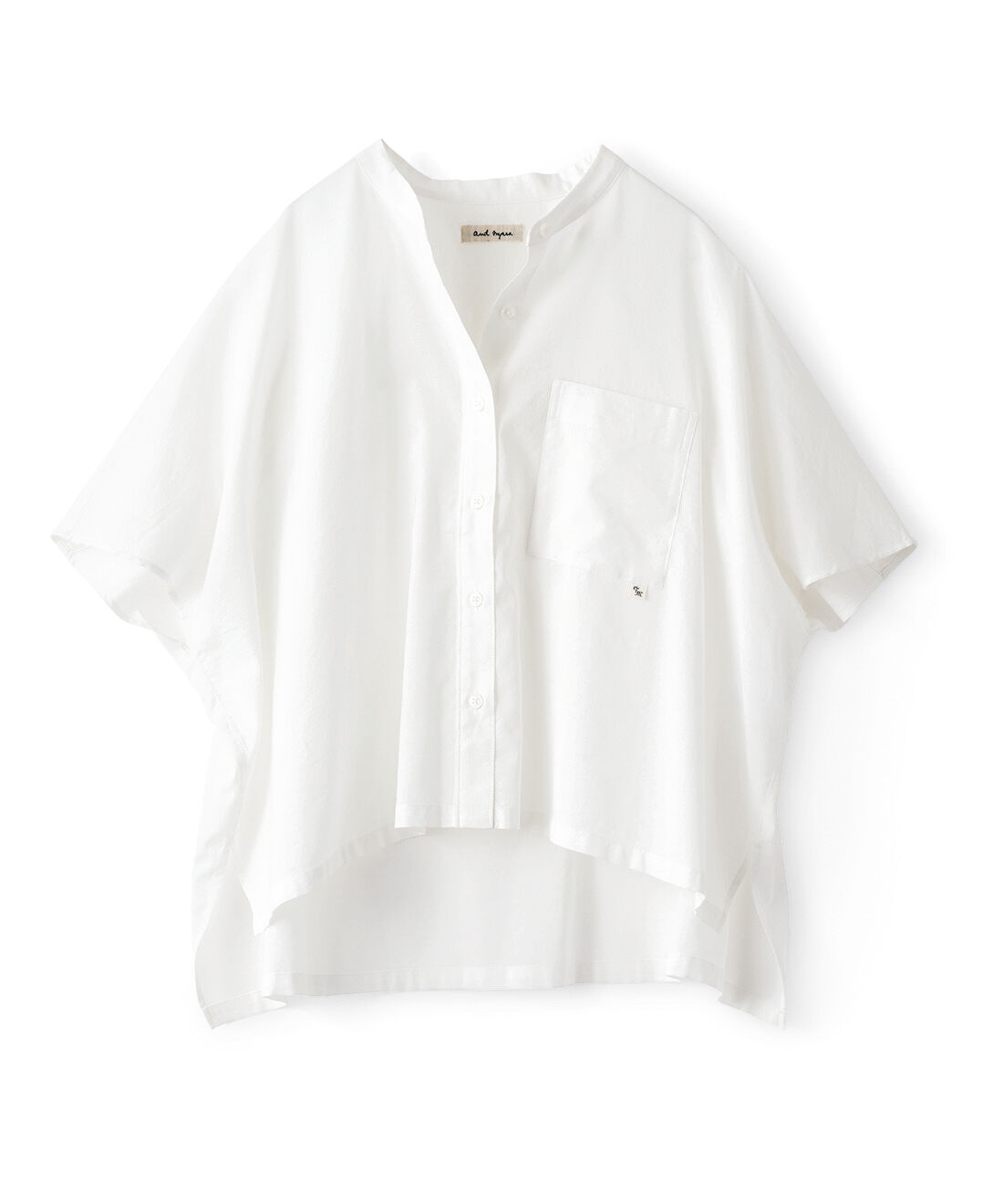 and myera|and myera ドロップドフレンチスリーブシャツ〈白〉