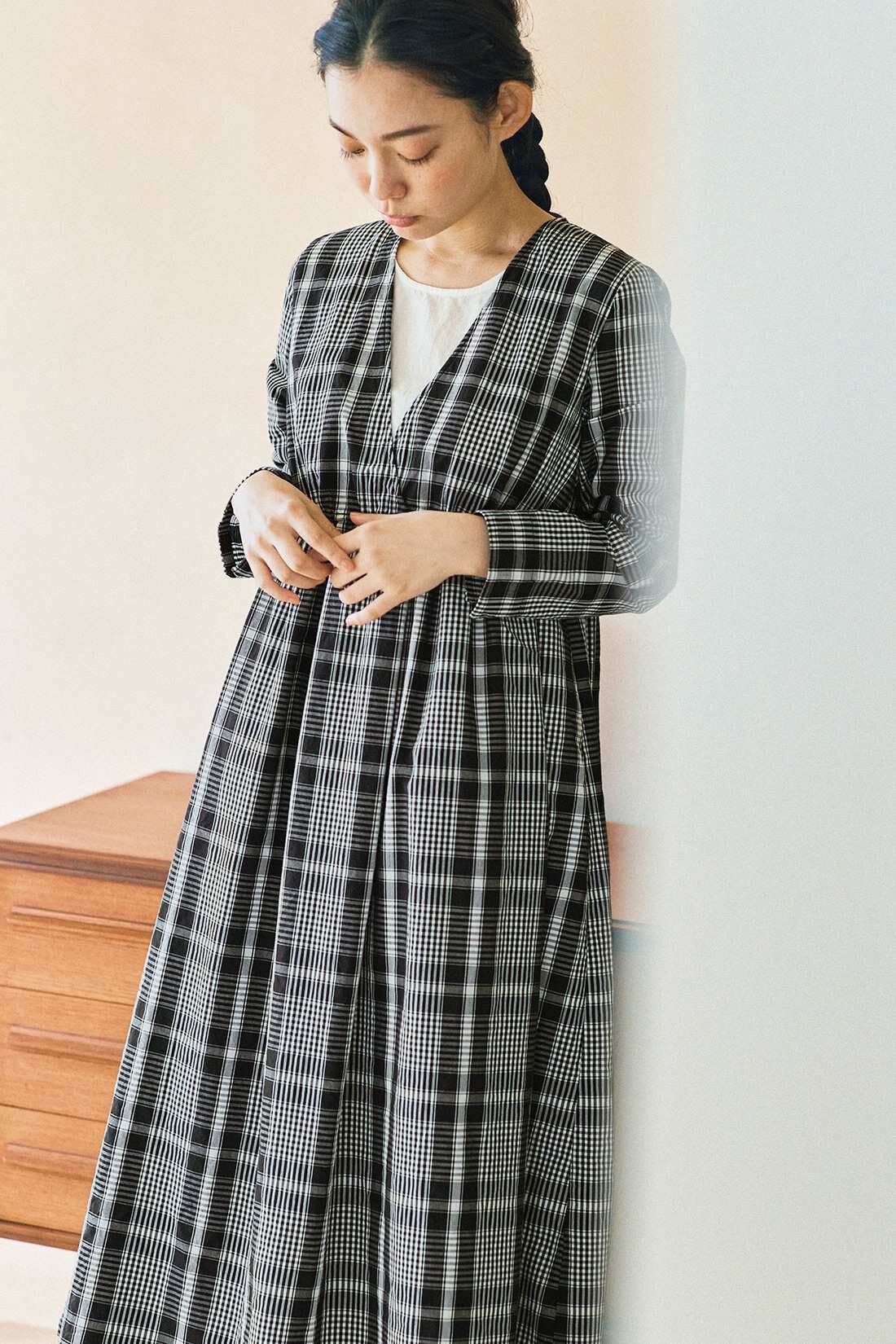 and myera［アンドマイラ］|ａｎｄ　ｍｙｅｒａ　カシュクールのようなチェックワンピース