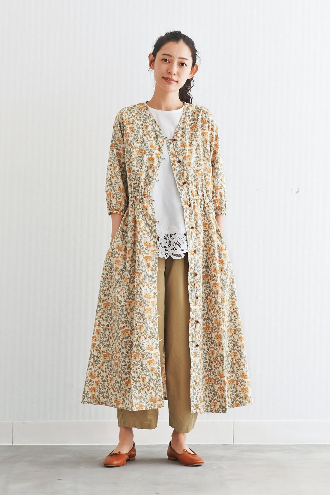 and myera|and myera バレルパンツ〈ベージュ〉