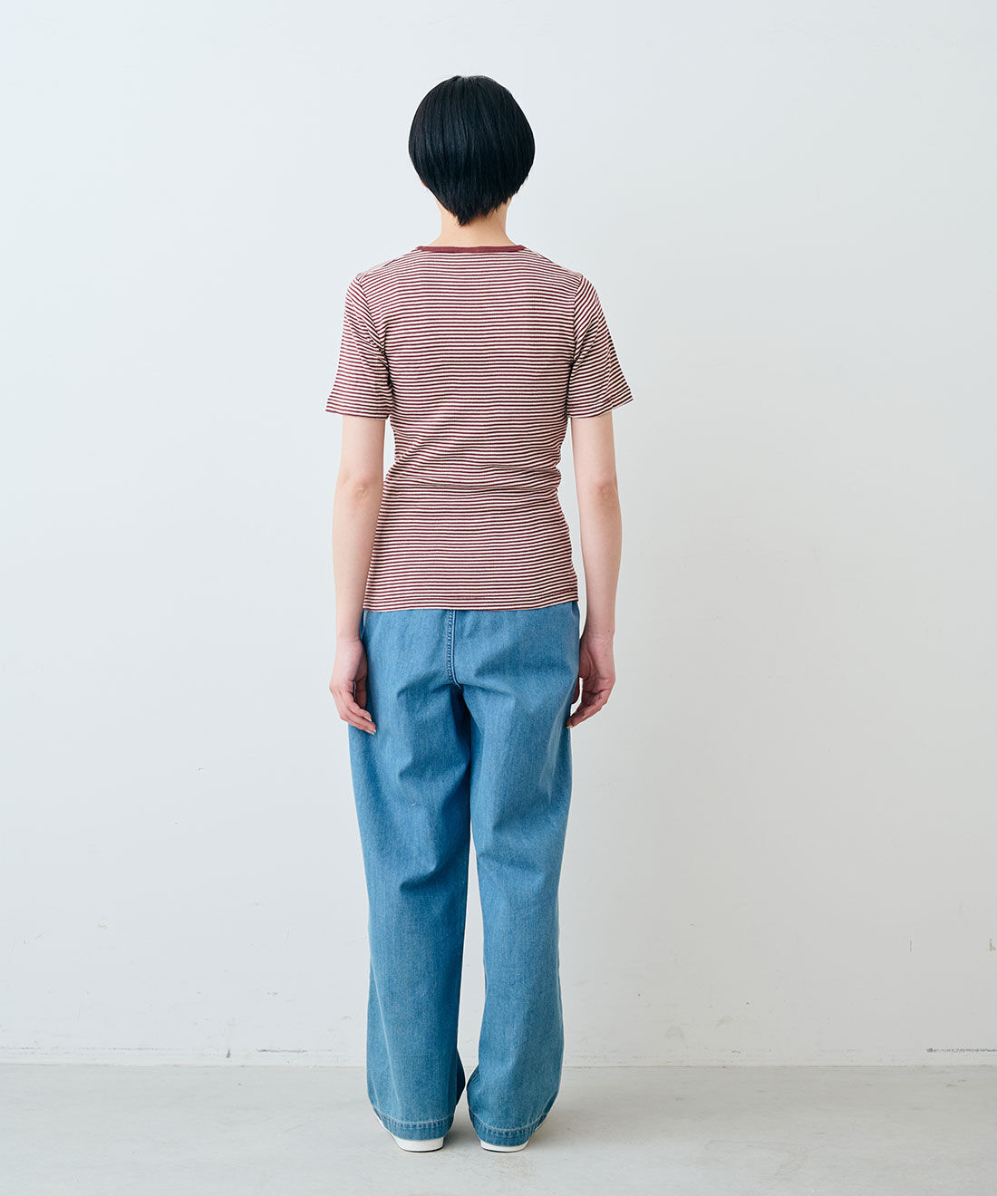 シロップ．|【WEB限定】miller リブボーダーＴシャツ〈ネイビー×ホワイト〉【シロップ．バスケット】