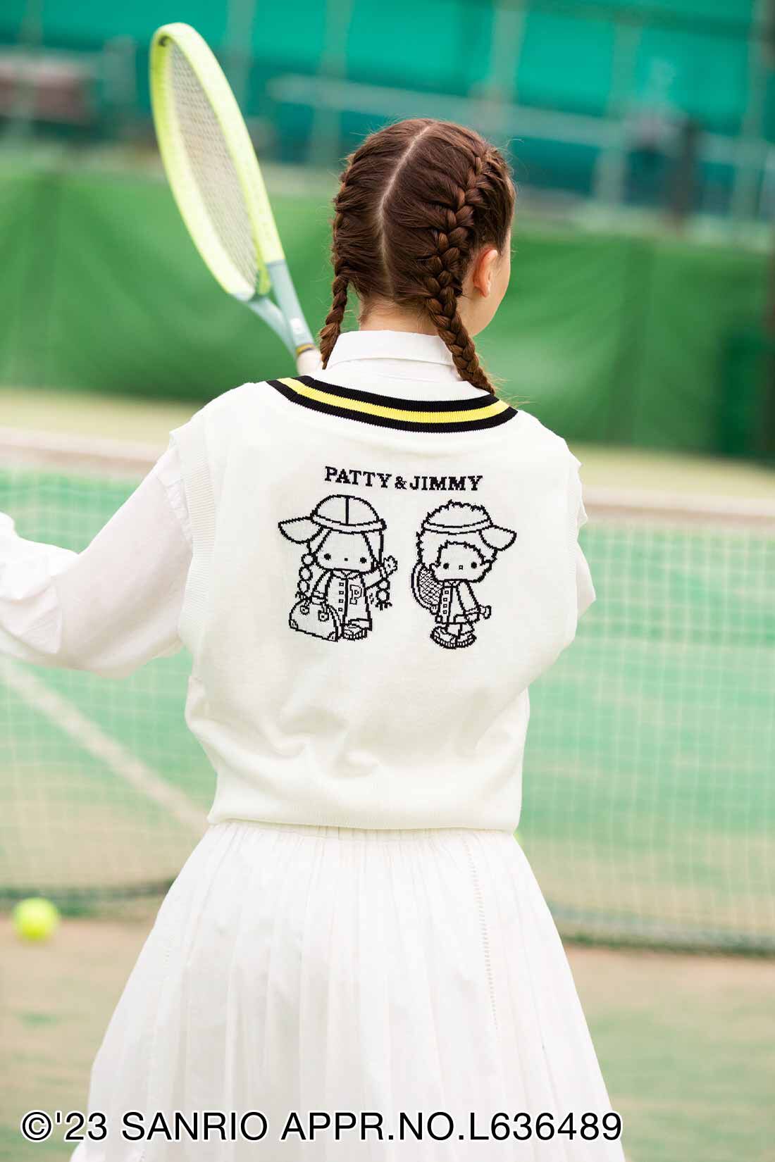 シロップ．|サンリオキャラクターコラボ テニスプレイヤー気分のニットベスト〈パティ＆ジミー〉