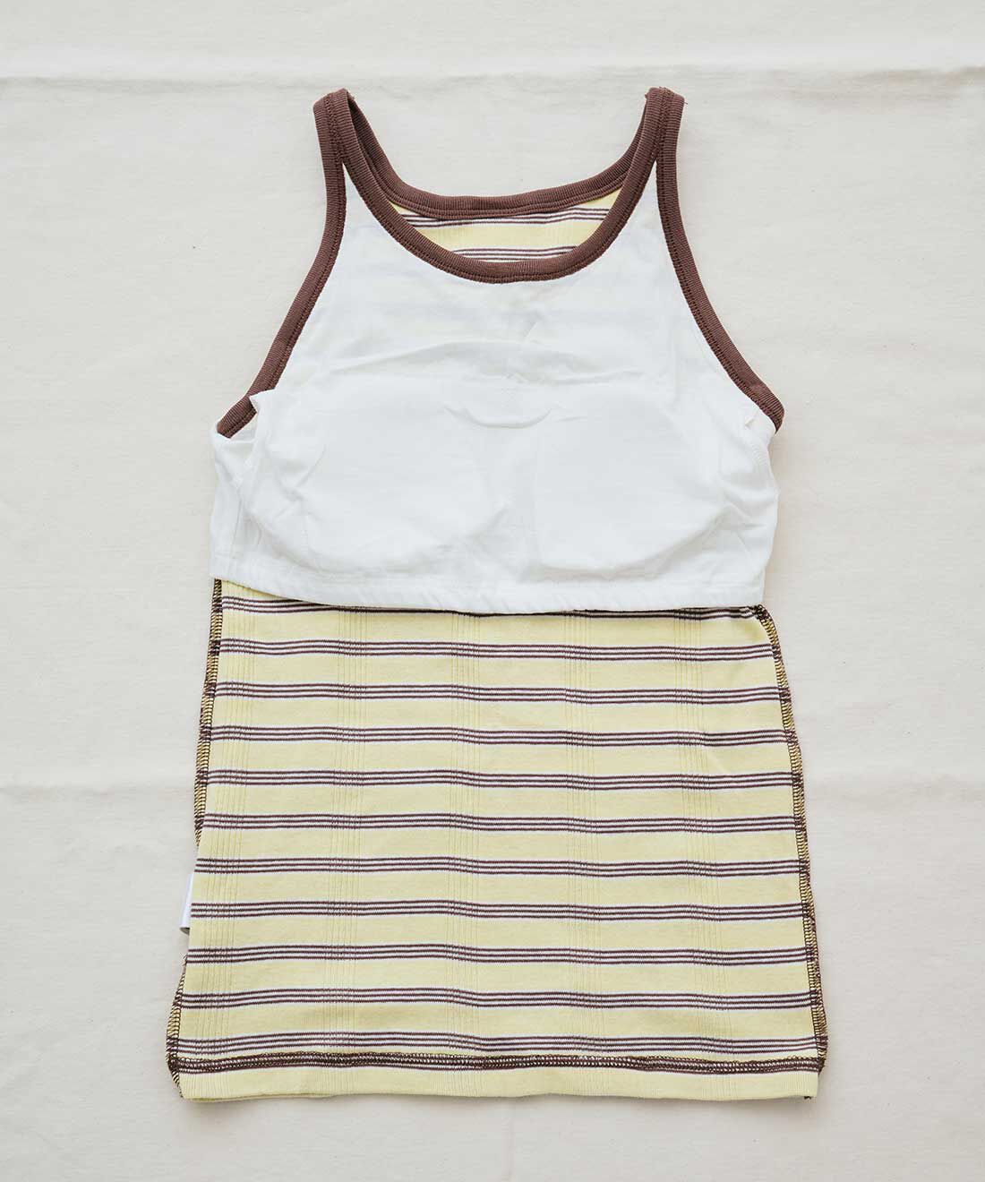 SYRUP. [シロップ．]|【WEB限定】miller リブボーダーカップ付きタンクトップ〈グレー×ブラック〉【シロップ．バスケット】|※お届けのカラーとは異なります。