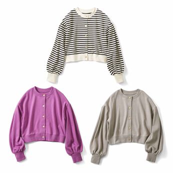 シロップ． | クロップド丈ゆる裏毛カーディガンの会