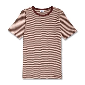 シロップ． | miller リブボーダーＴシャツ〈レッド×ベージュ〉