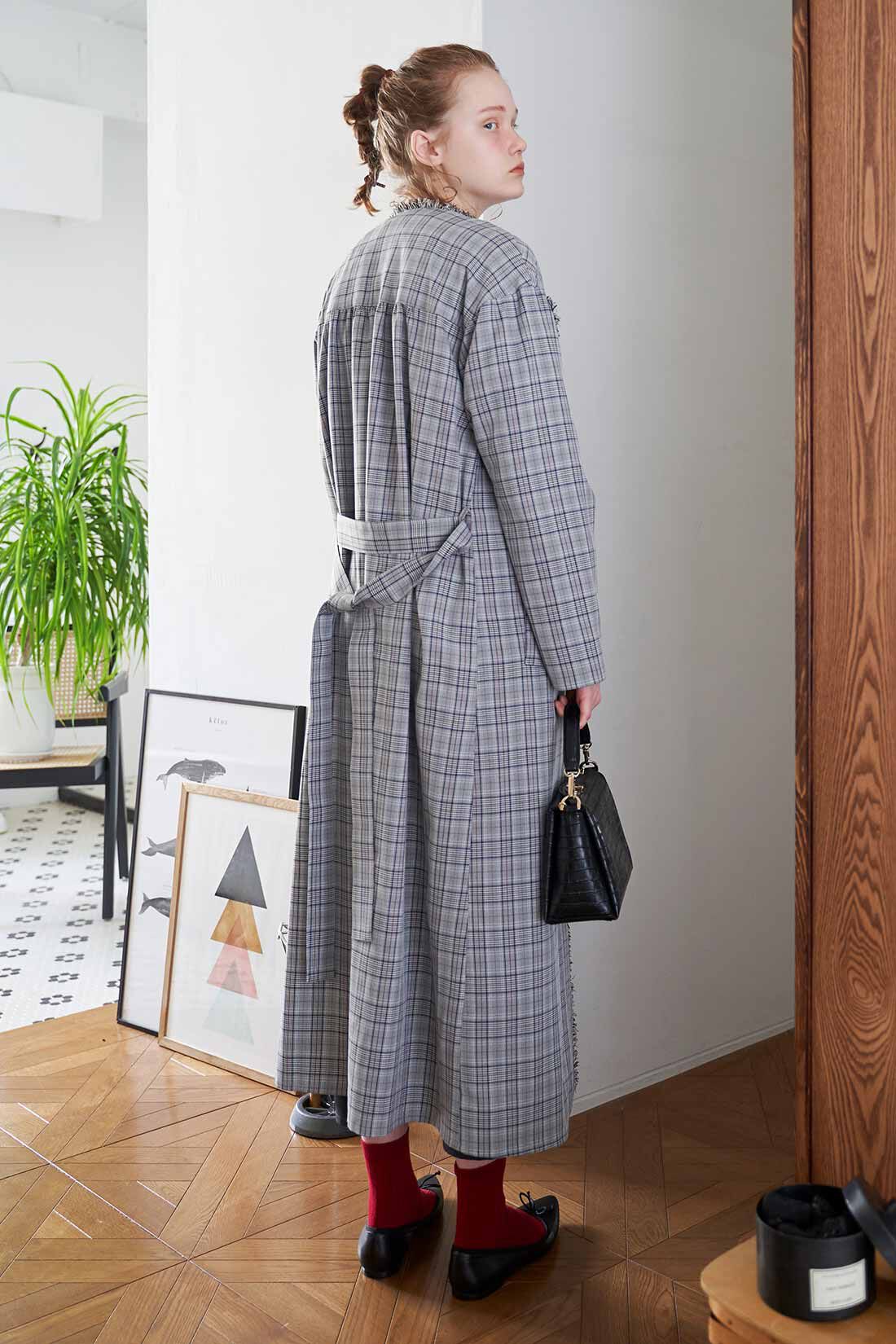 さらりはおって チェックガウンコート｜コート｜アウター｜レディース