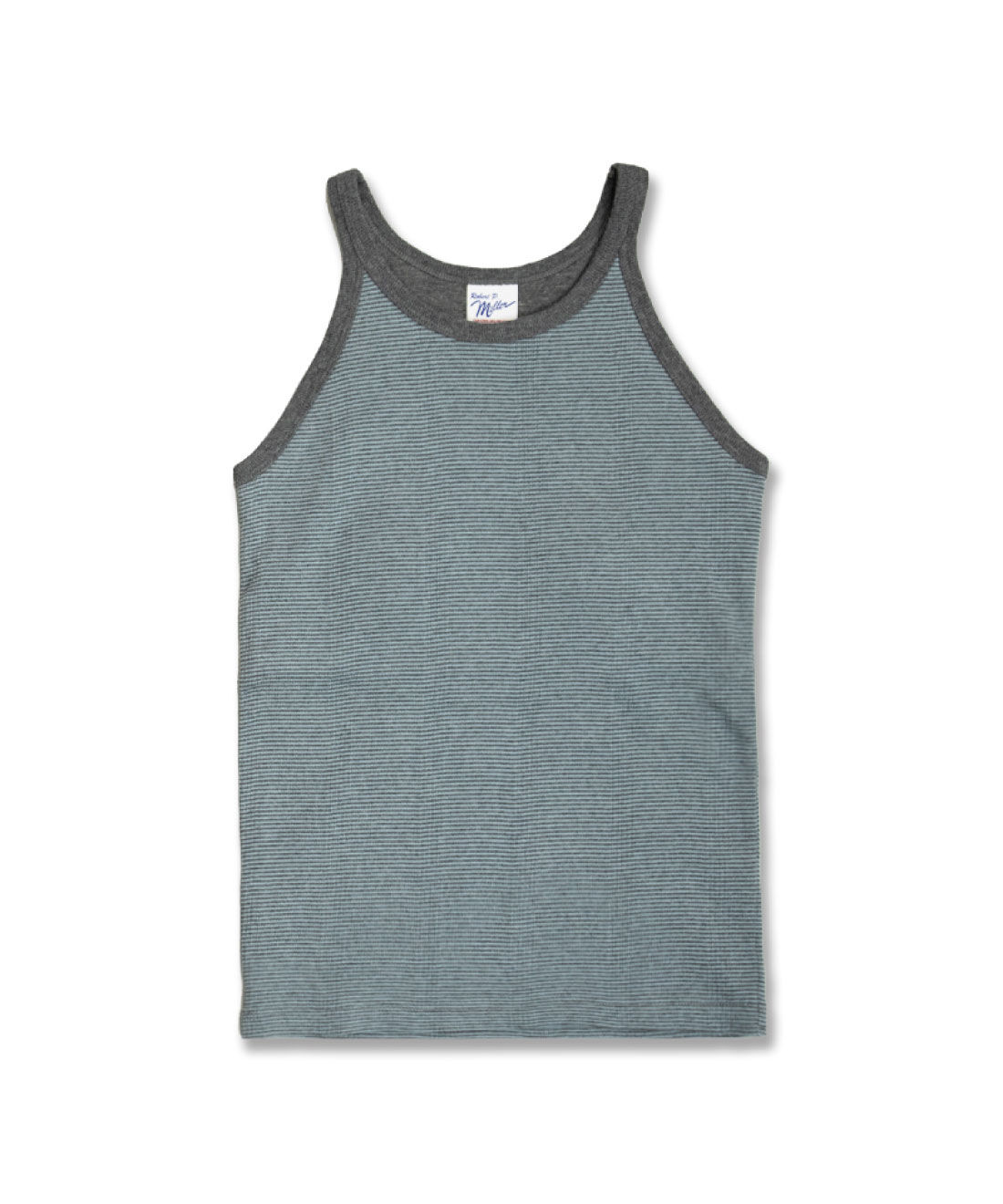 SYRUP. [シロップ．]|【WEB限定】miller リブボーダーカップ付きタンクトップ〈ブルー×グレー〉【シロップ．バスケット】