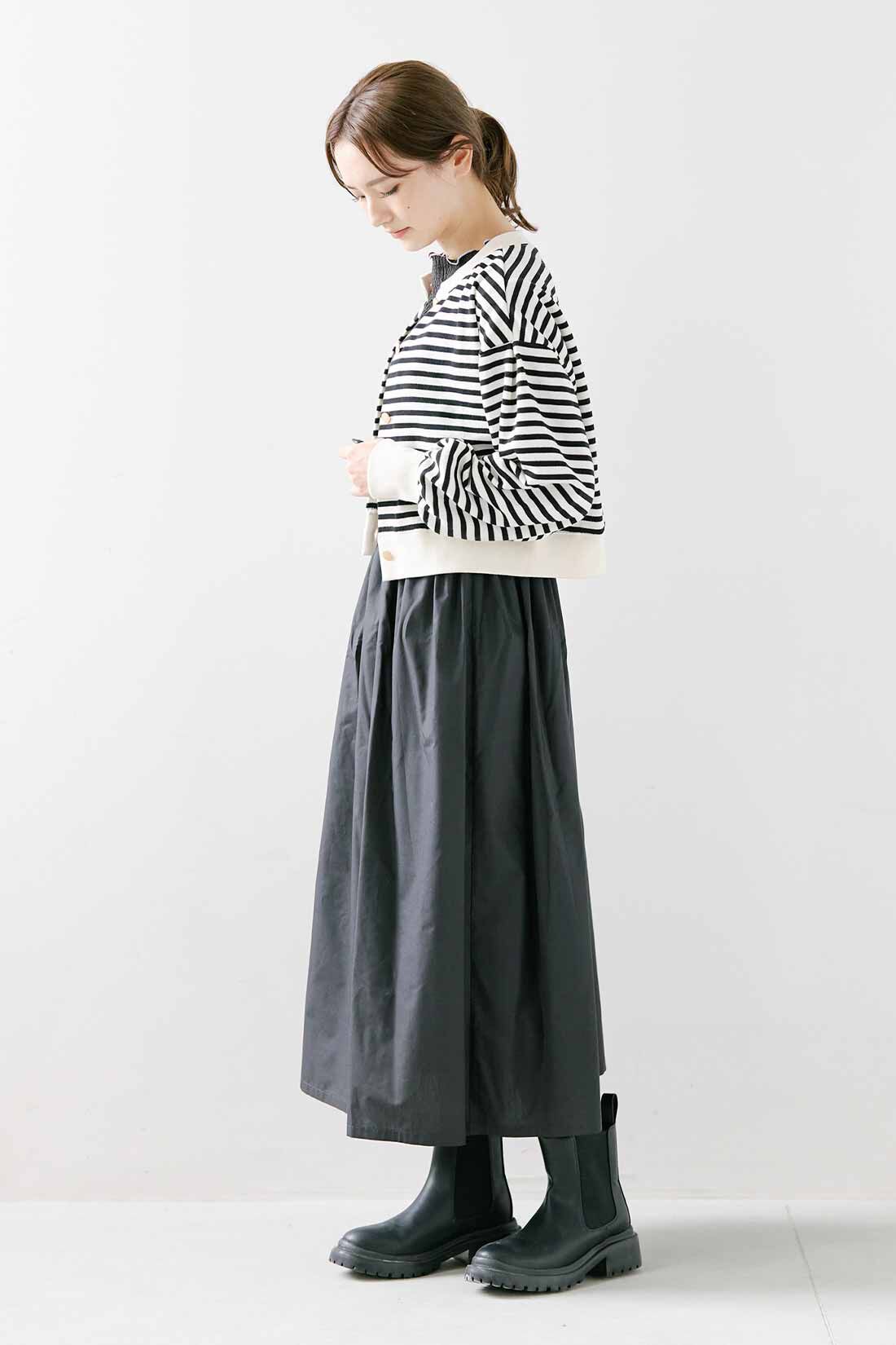 SYRUP. [シロップ．]|シロップ． ぷくっとクロップド丈ゆる裏毛カーディガンの会|身長162cm/Mサイズ着用