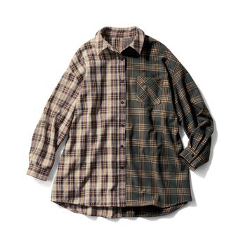 シロップ． | ゆったりシルエットのチェックシャツジャケット