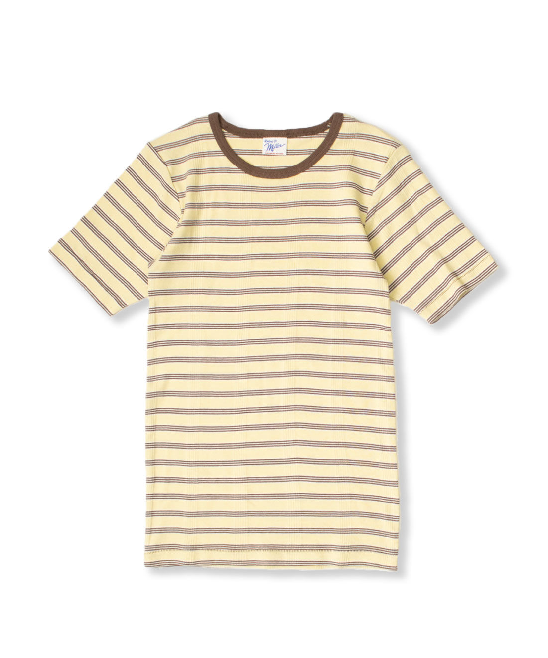 シロップ．|【WEB限定】miller リブボーダーＴシャツ〈イエロー×ブラウン〉【シロップ．バスケット】