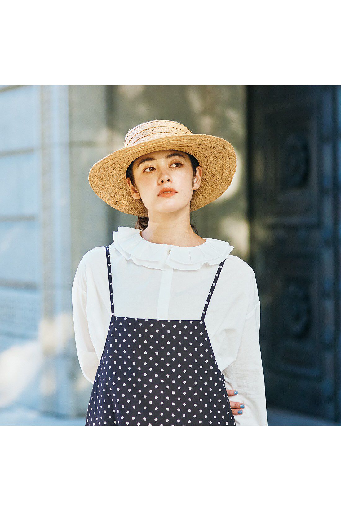 シロップ．|アデリアレトロ×シロップ．　深煎りコーヒーみたいなワンピース〈さくら草柄〉