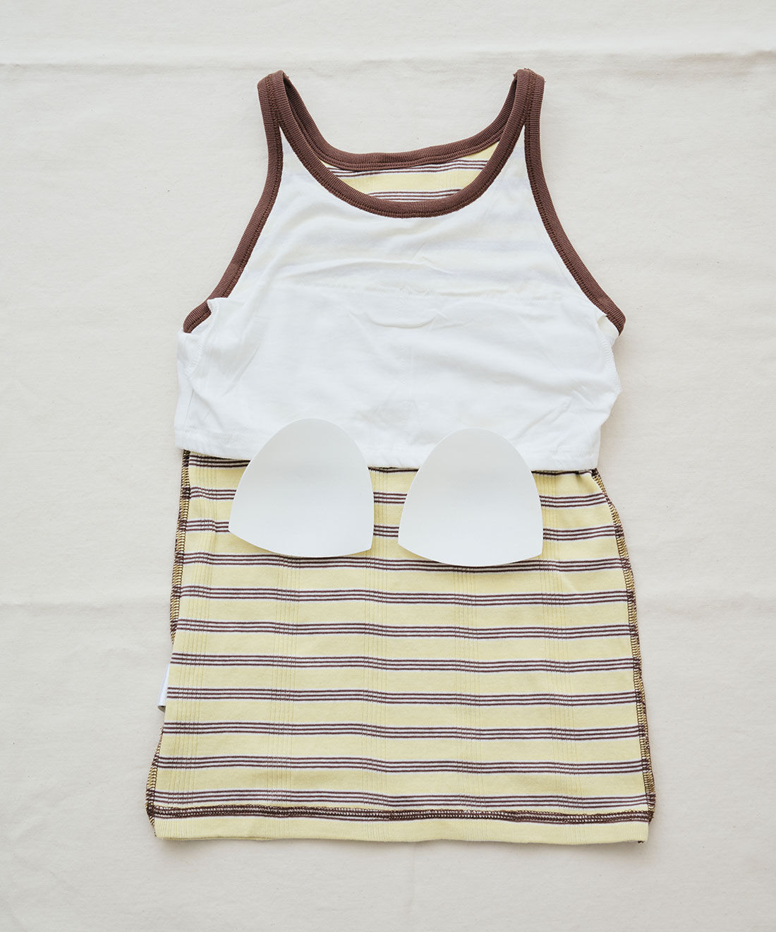 SYRUP. [シロップ．]|【WEB限定】miller リブボーダーカップ付きタンクトップ〈ブルー×グレー〉【シロップ．バスケット】|パッドは取り外し可能。※お届けのカラーとは異なります。
