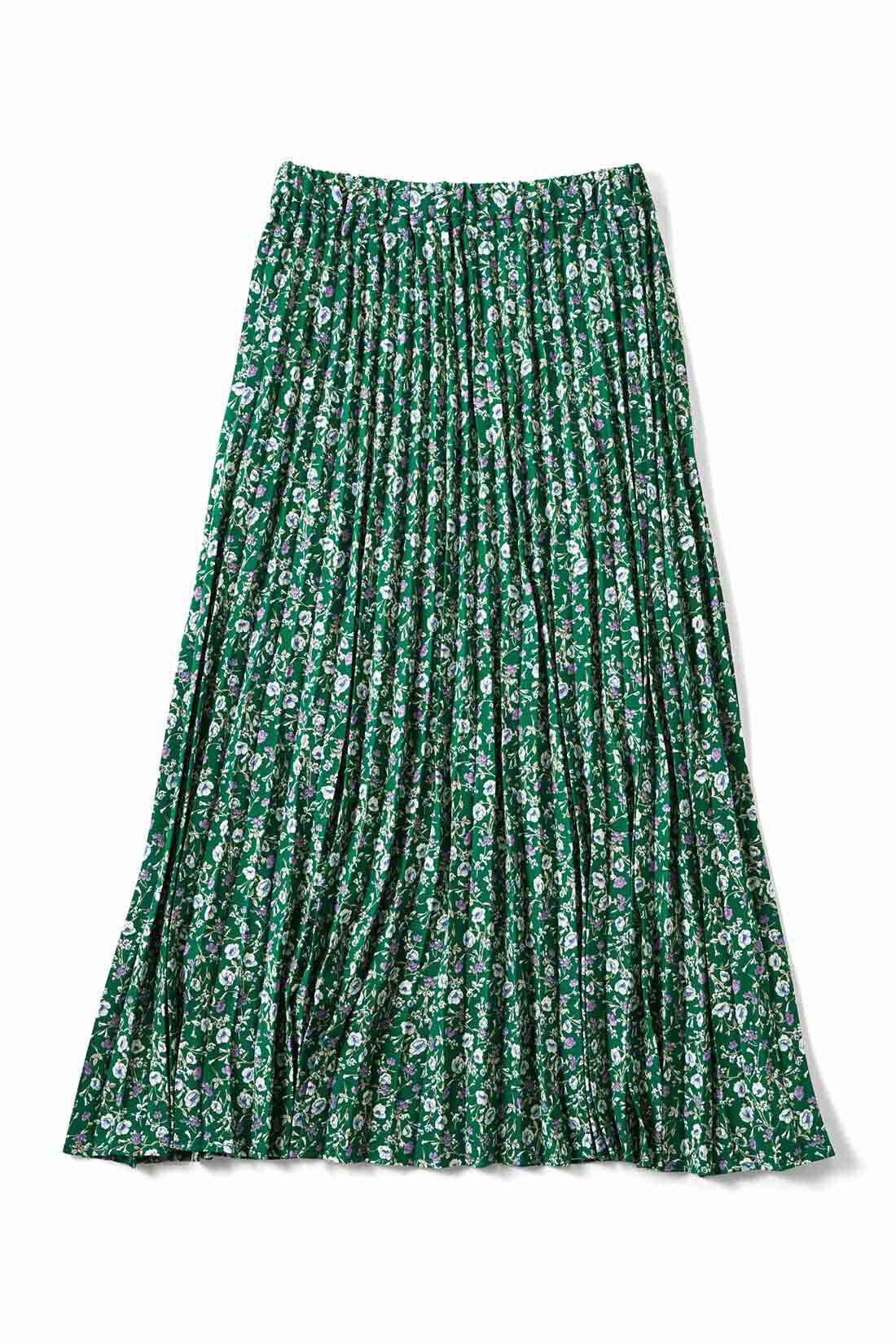 シロップ．|コーディネイトに差し色 ひらりプリーツスカート〈グリーン〉