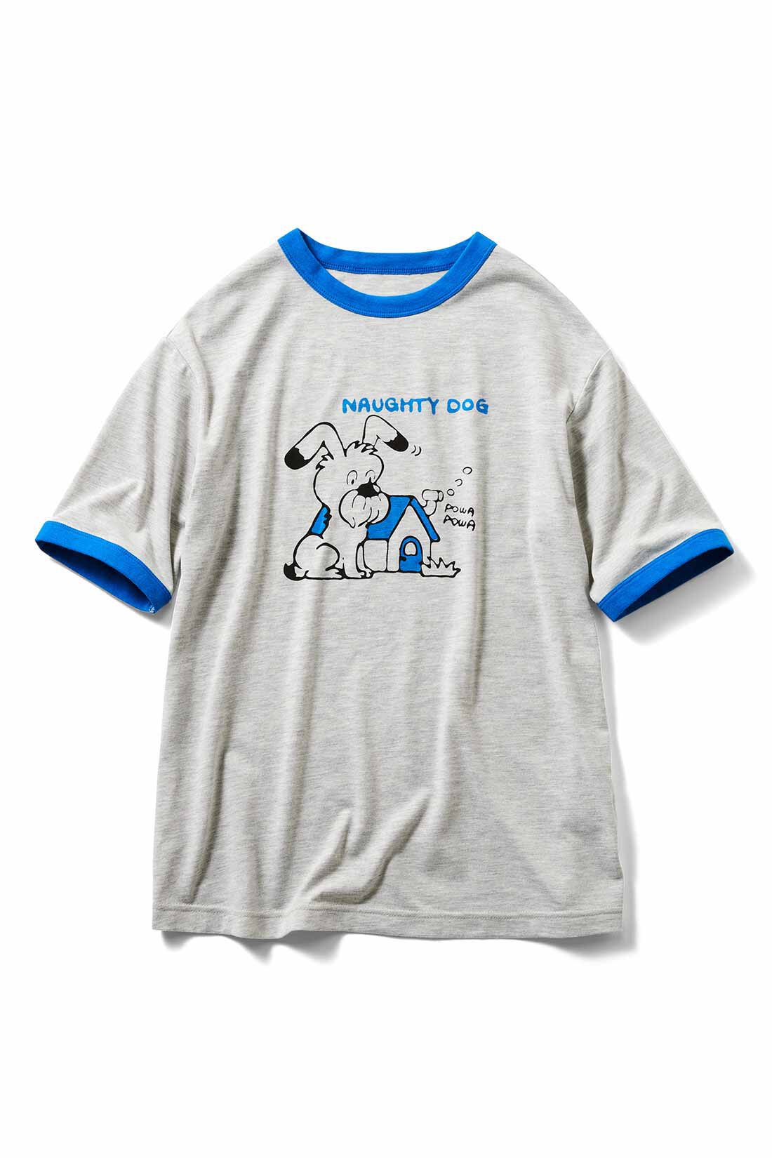 シロップ．|シモジマコラボ レトロ包装紙をとびだした ゆるっとファンシーリンガーTシャツの会〈ストップペイル〉|〈イヌブルー〉