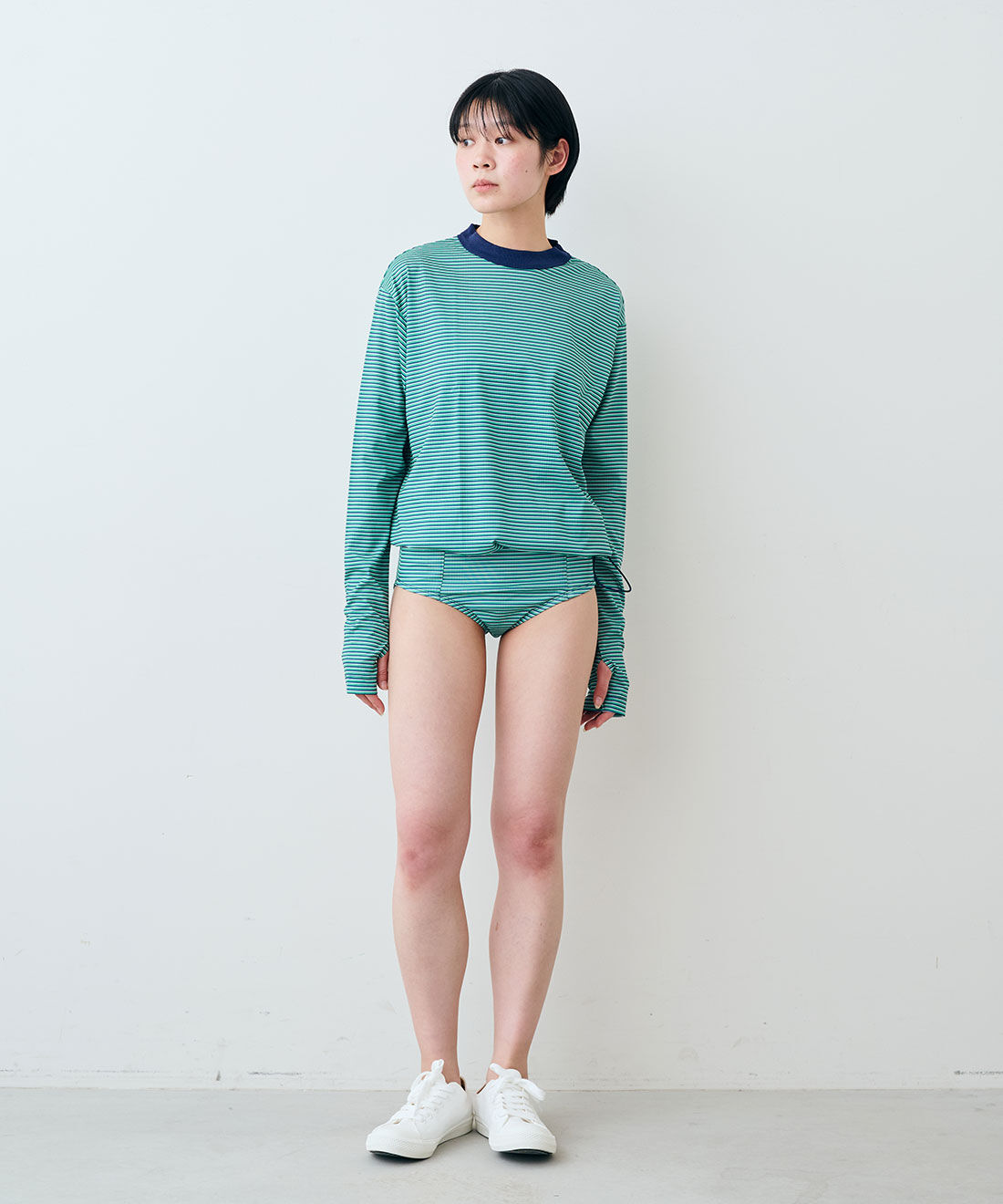 シロップ．|【WEB限定】miller ボーダーラッシュガード〈テラコッタオレンジ〉【シロップ．バスケット】