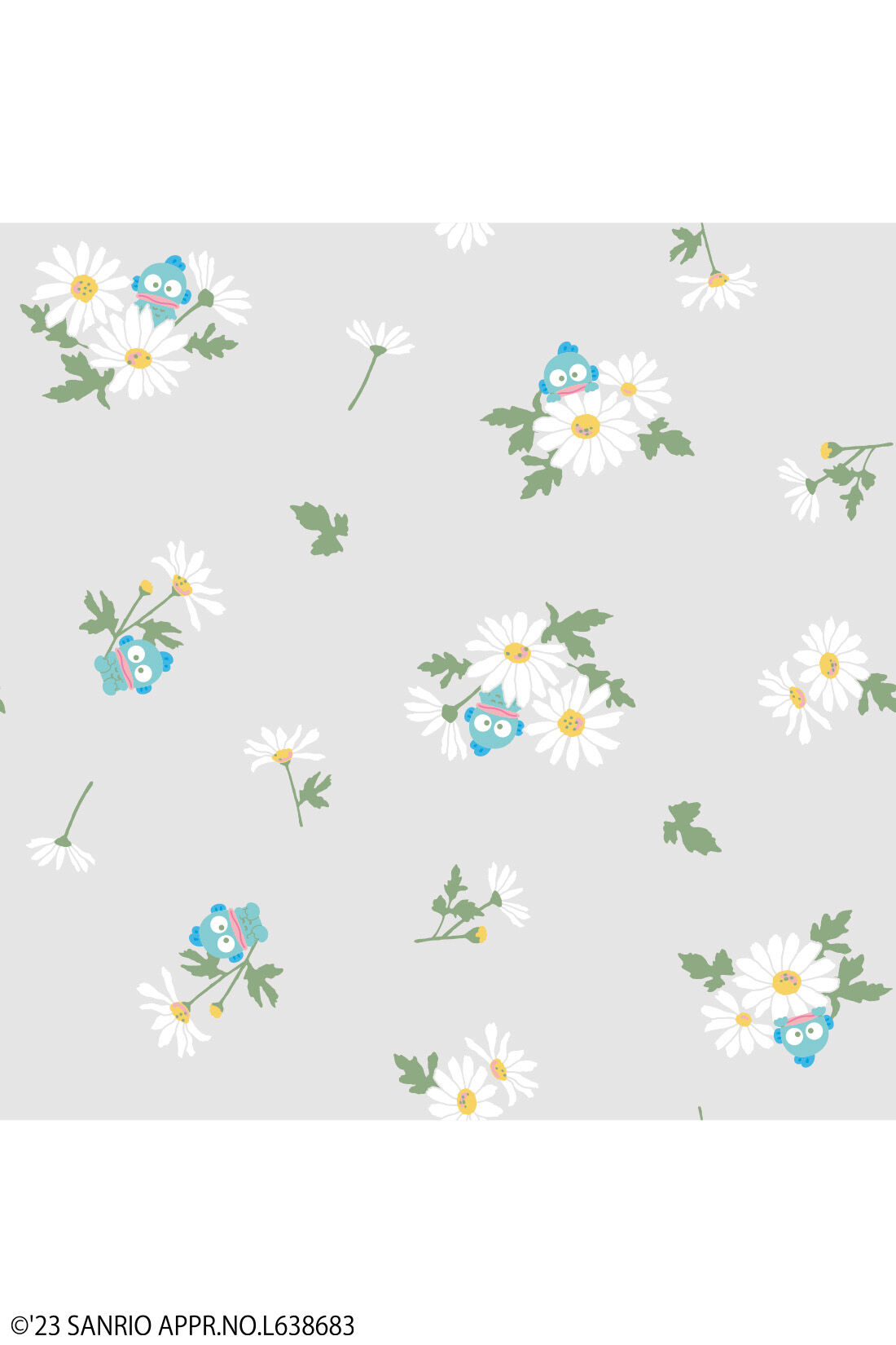 シロップ．|サンリオキャラクターコラボ お花模様のコットンワッフルTシャツ〈ハンギョドン〉|ハンギョドン