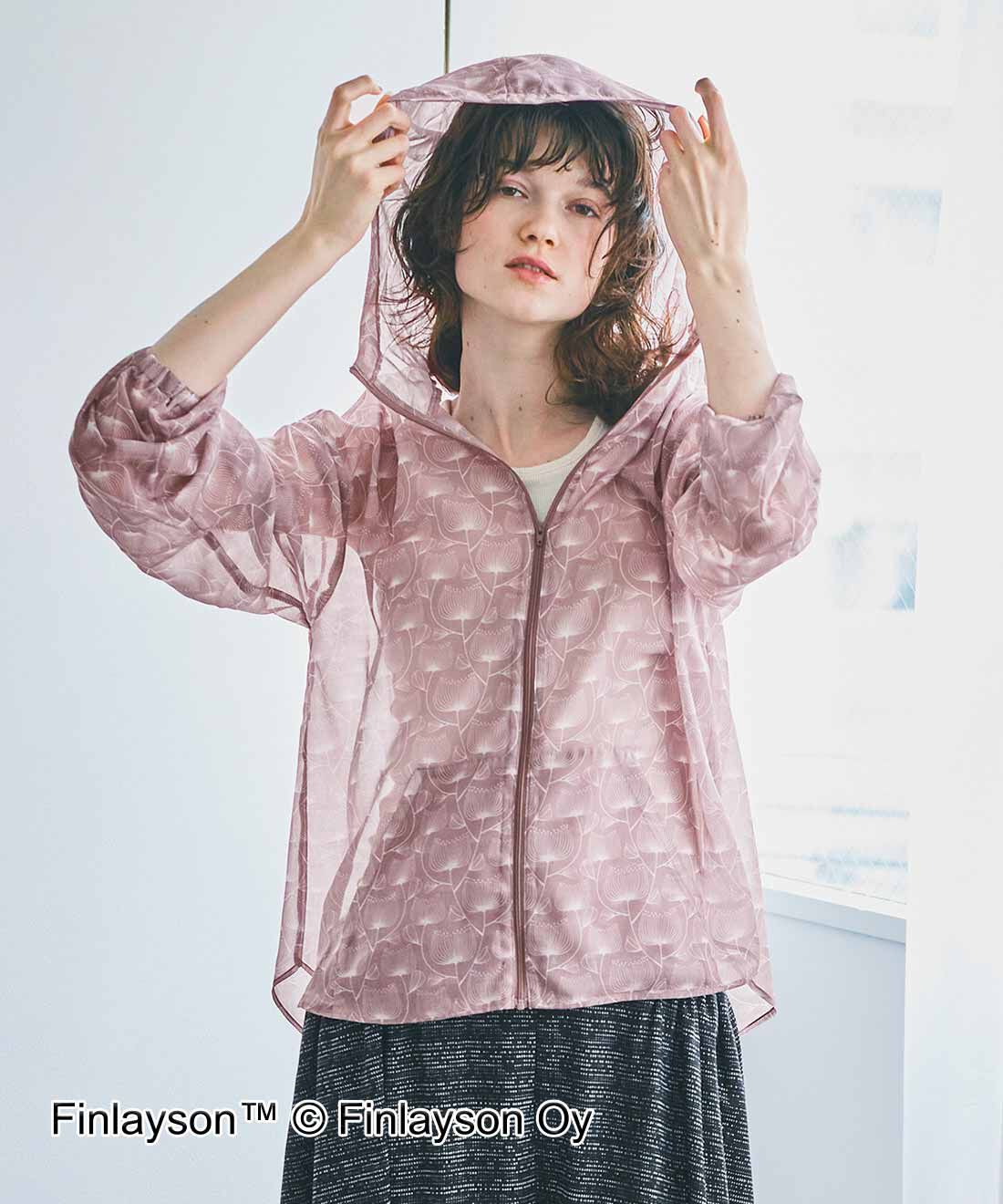 SYRUP. [シロップ．]|フィンレイソン シアー感がとっておき プリントパーカー〈エステル〉