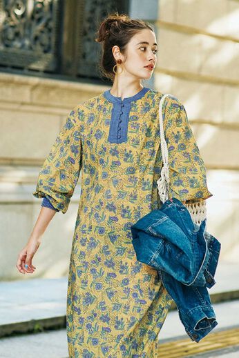 シロップ． | レゾリヴァード×シロップ.　ボタニカルフラワーワンピース〈イエロー〉