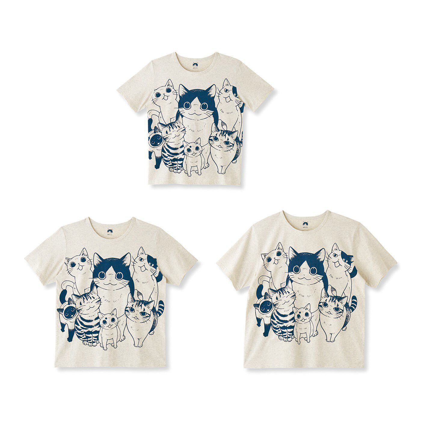 猫部|漫画家 山野りんりんさんとつくった　怒涛の猫圧　猫好き猛アピールTシャツの会|イラストのトリミングがサイズによって変わります