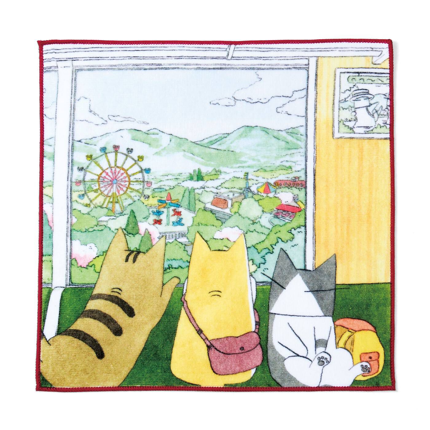 猫部|阪急電鉄×猫部　沿線風景を楽しむタオルハンカチの会|〈車窓からながめる王子公園〉