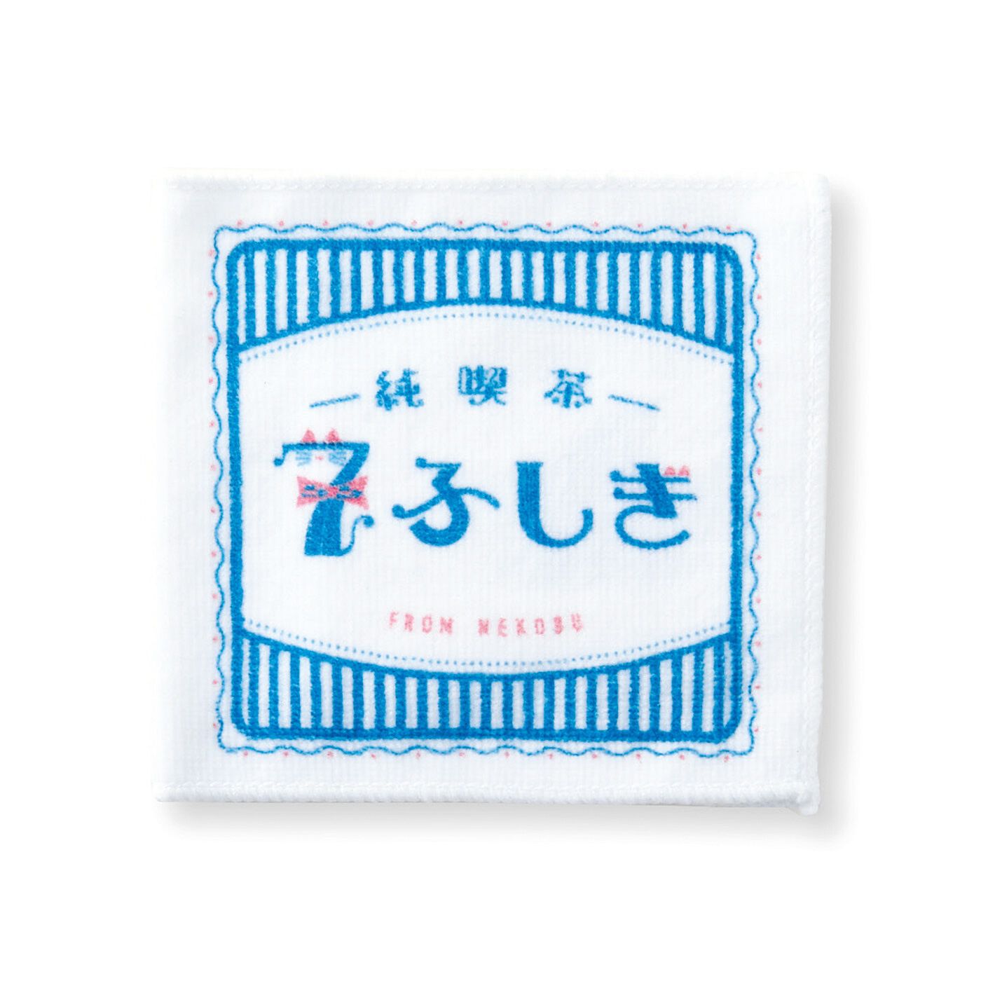 猫部|純喫茶７ふしぎ from NEKOBU　ポケット付きコースター風ハンカチの会|〈ハッピーブルー〉