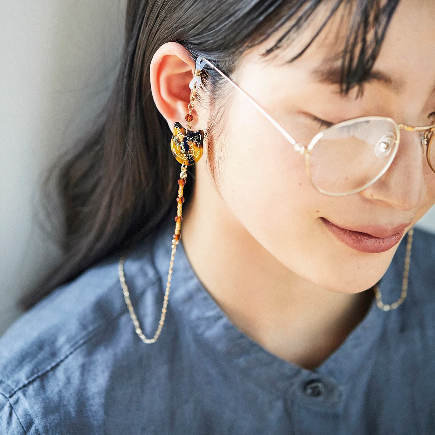 マスクにもめがねにも 猫愛カラーのアクセ感覚 グラスコードの会｜猫部