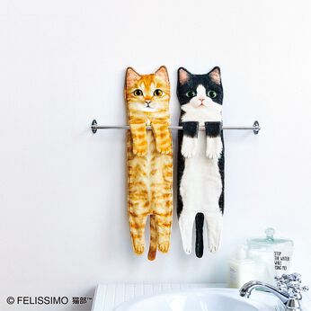 猫部 | こんなに伸びるの！？ なが～い猫タオル