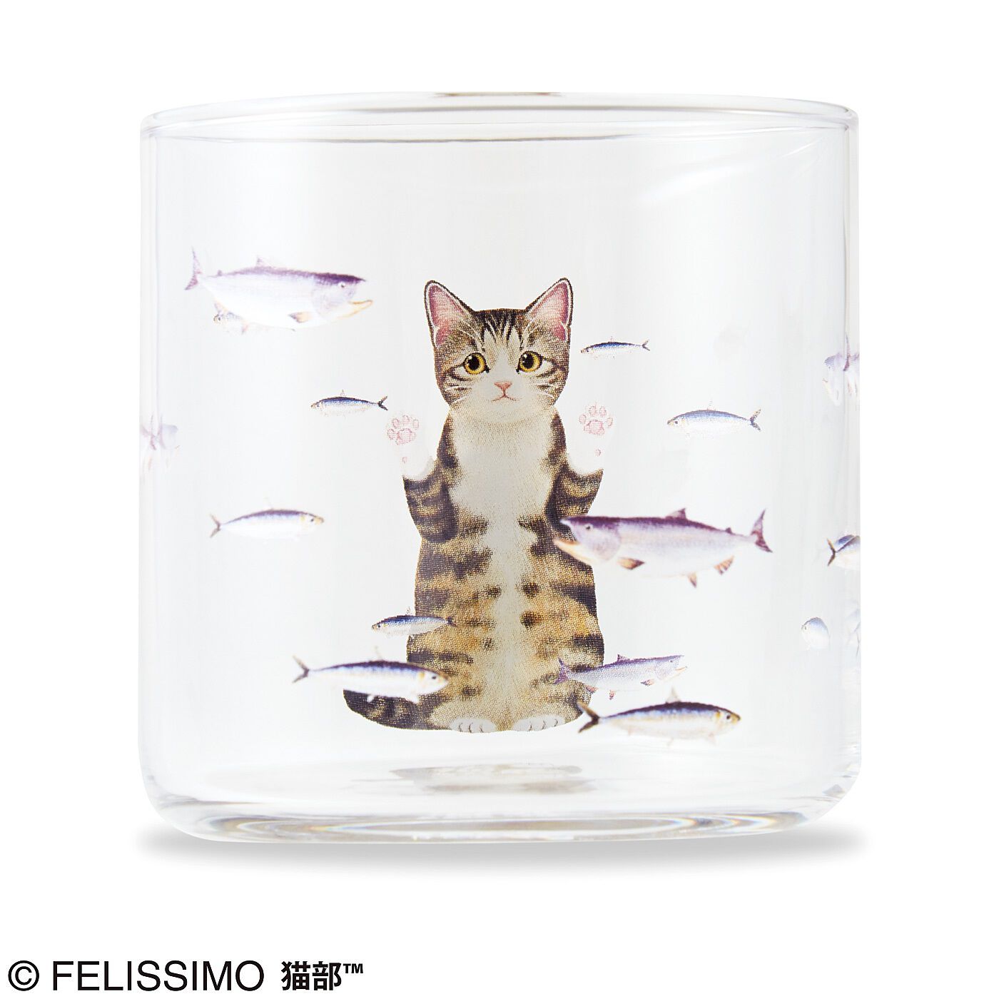 猫部|おいしそうだニャ～　猫さん夢の水族館グラスの会|〈キジトラ白〉