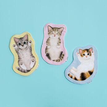 猫部 | 子猫へそ天ポケット付き ハンカチ