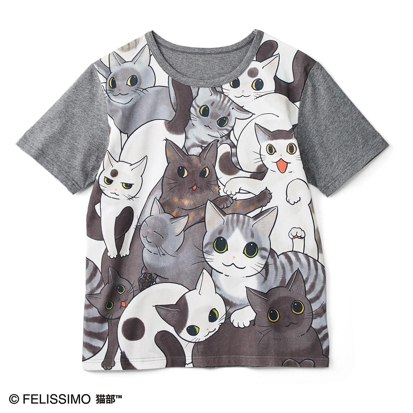 猫部|漫画家山野りんりんさんとつくった　猫好き猛アピールTシャツ フルカラーの会|〈モノクロ猫集合〉