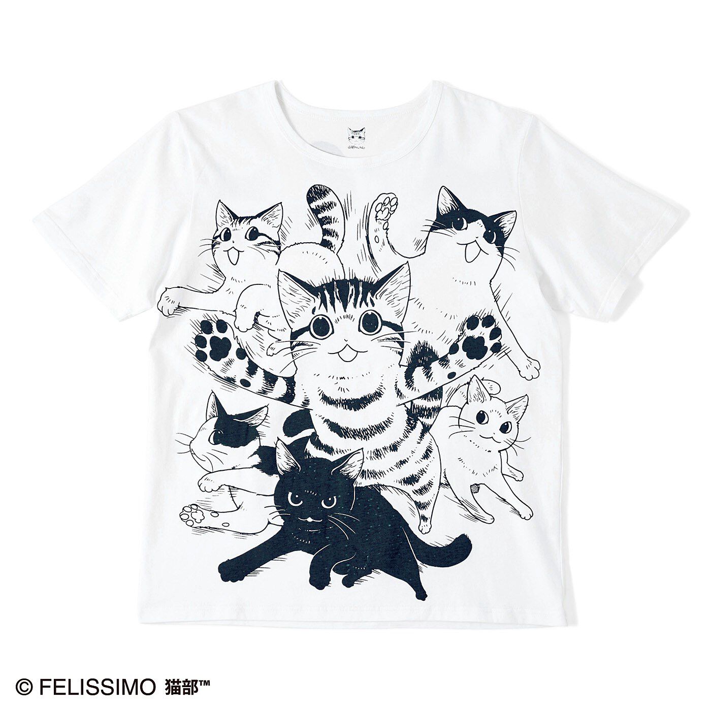 猫部|漫画家 山野りんりんさんとつくった　ドドンとインパクト　猫好き猛アピールTシャツの会|〈飛び出し〉