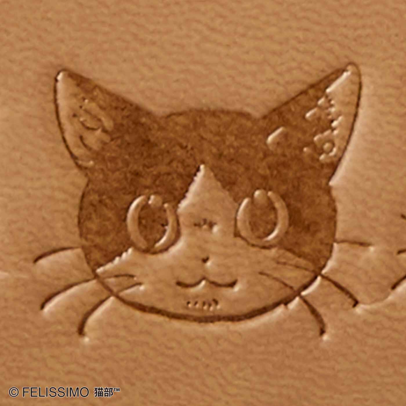 猫部|漫画家 山野りんりんさんとつくった　パッチンがま口7つ星長財布の会|型押しの猫さんがおしゃれ。