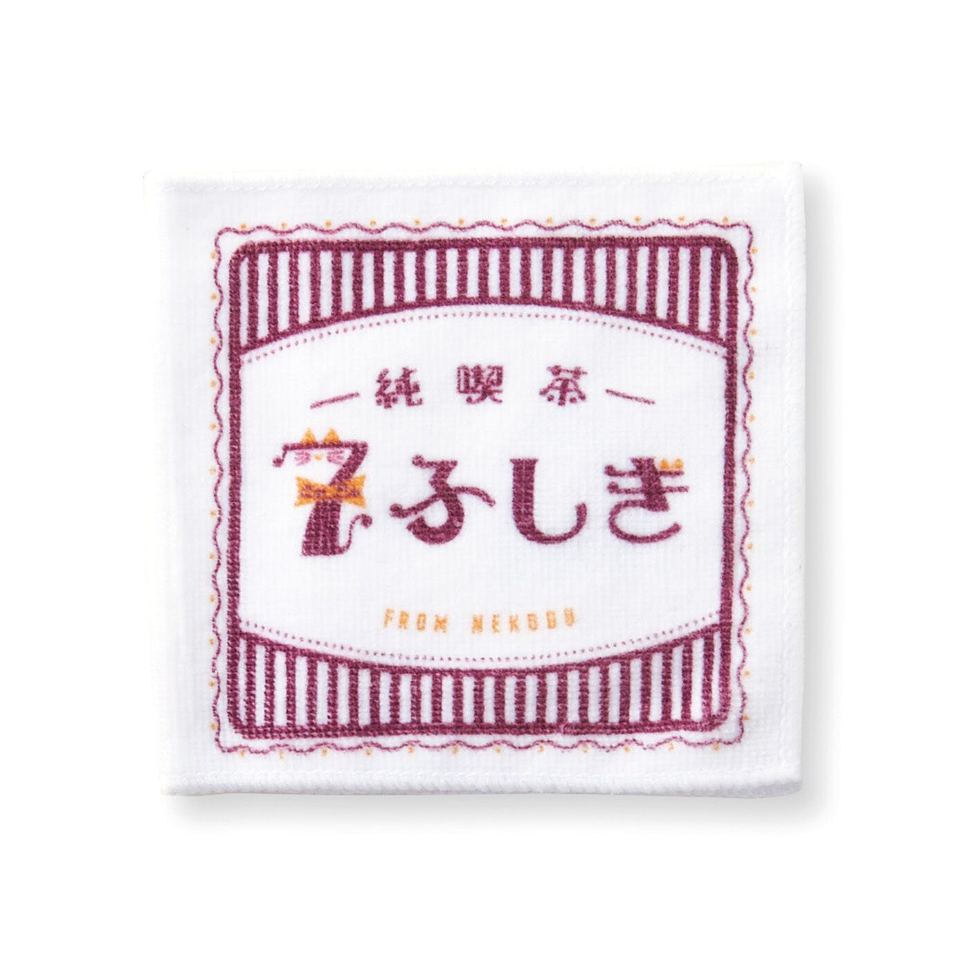 猫部|純喫茶７ふしぎ from NEKOBU　ポケット付きコースター風ハンカチの会|〈ラッキーレッド〉