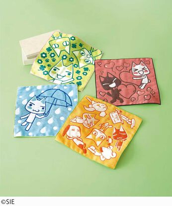 猫部 | どこでもいっしょジャカード織りハンカチ