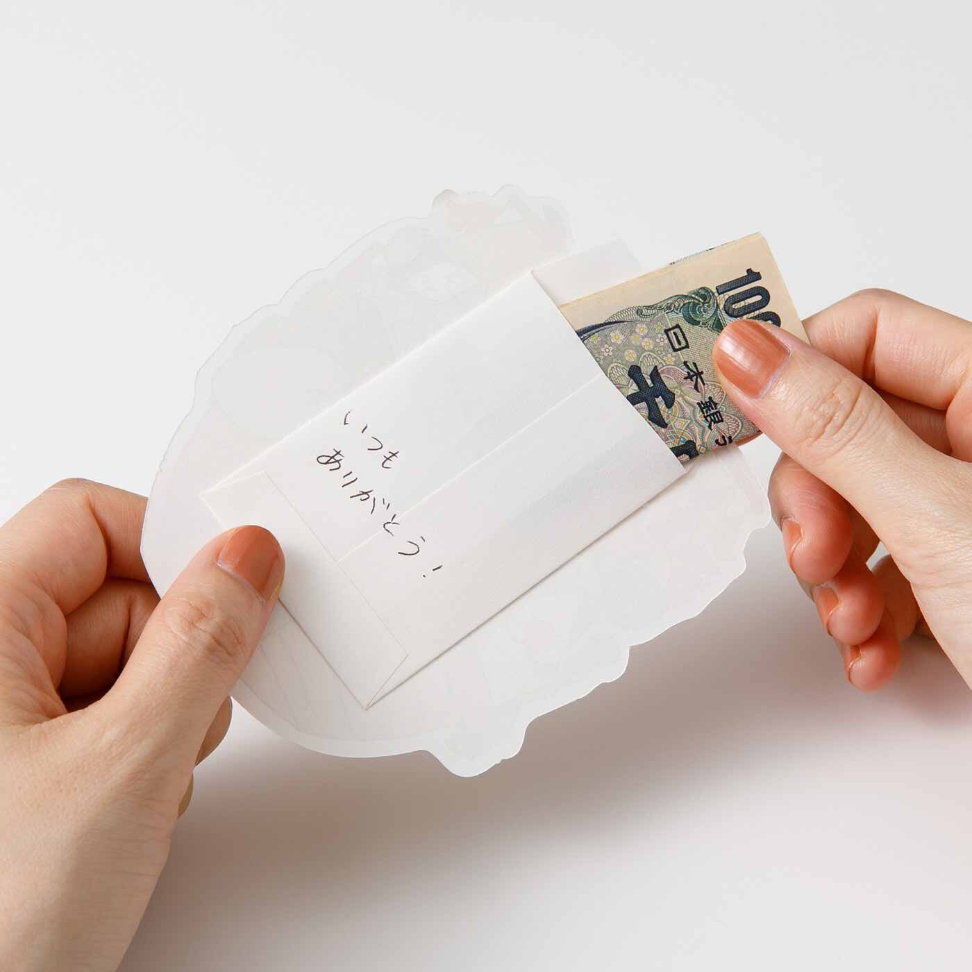 猫部|日本画家 久保智昭さんとつくった 七福にゃんこの宝船ポチ袋セット|四つ折りにしたお札が入るサイズです。メッセージを添えて贈りたい。
