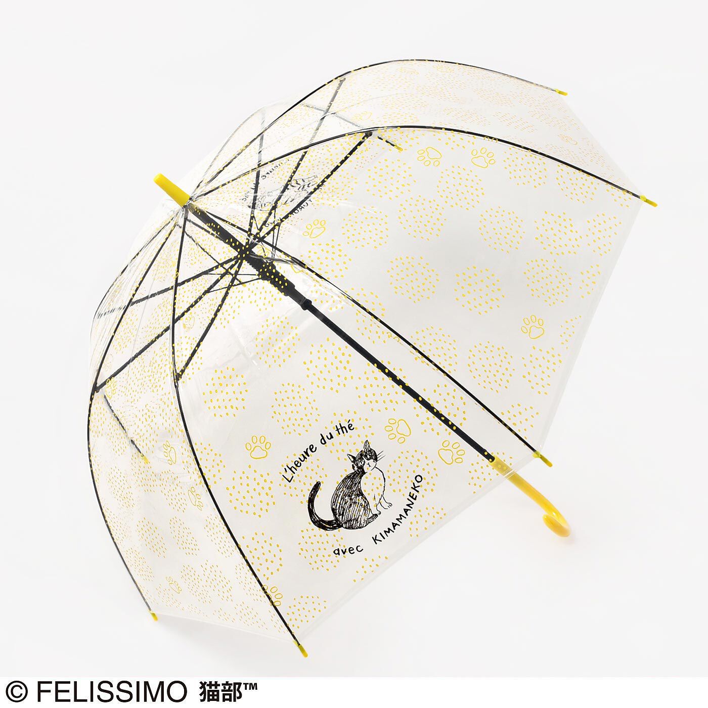 猫部|【大物配送】猫部ビニール傘（松尾ミユキ）|深張りなのでコロンとかわいく、大きなサイズで雨も遮りやすい形。