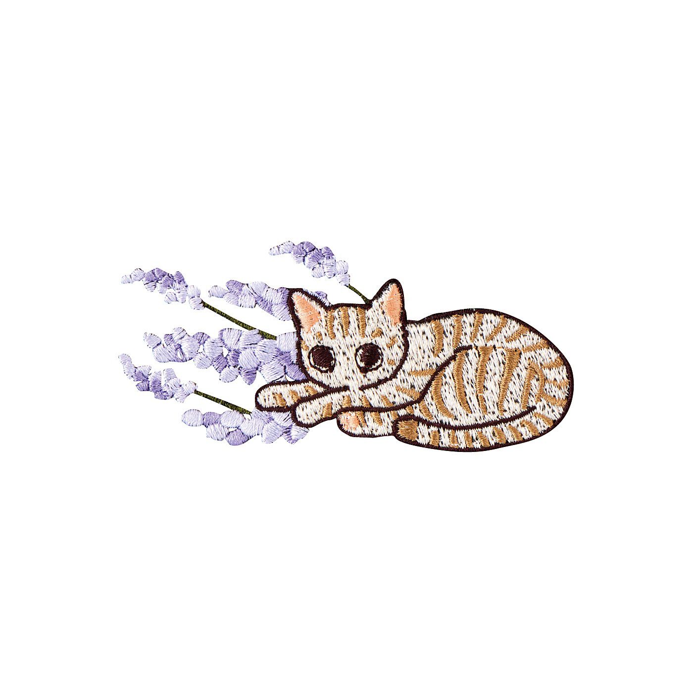 猫部|ラベンダーと猫の刺しゅうがかわいい六分袖シャツの会