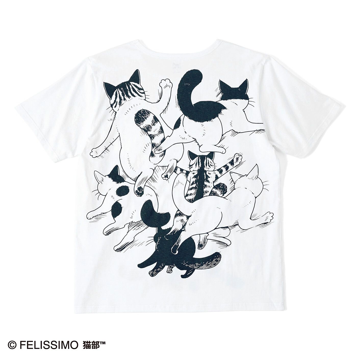 猫部|漫画家 山野りんりんさんとつくった　ドドンとインパクト　猫好き猛アピールTシャツの会|back