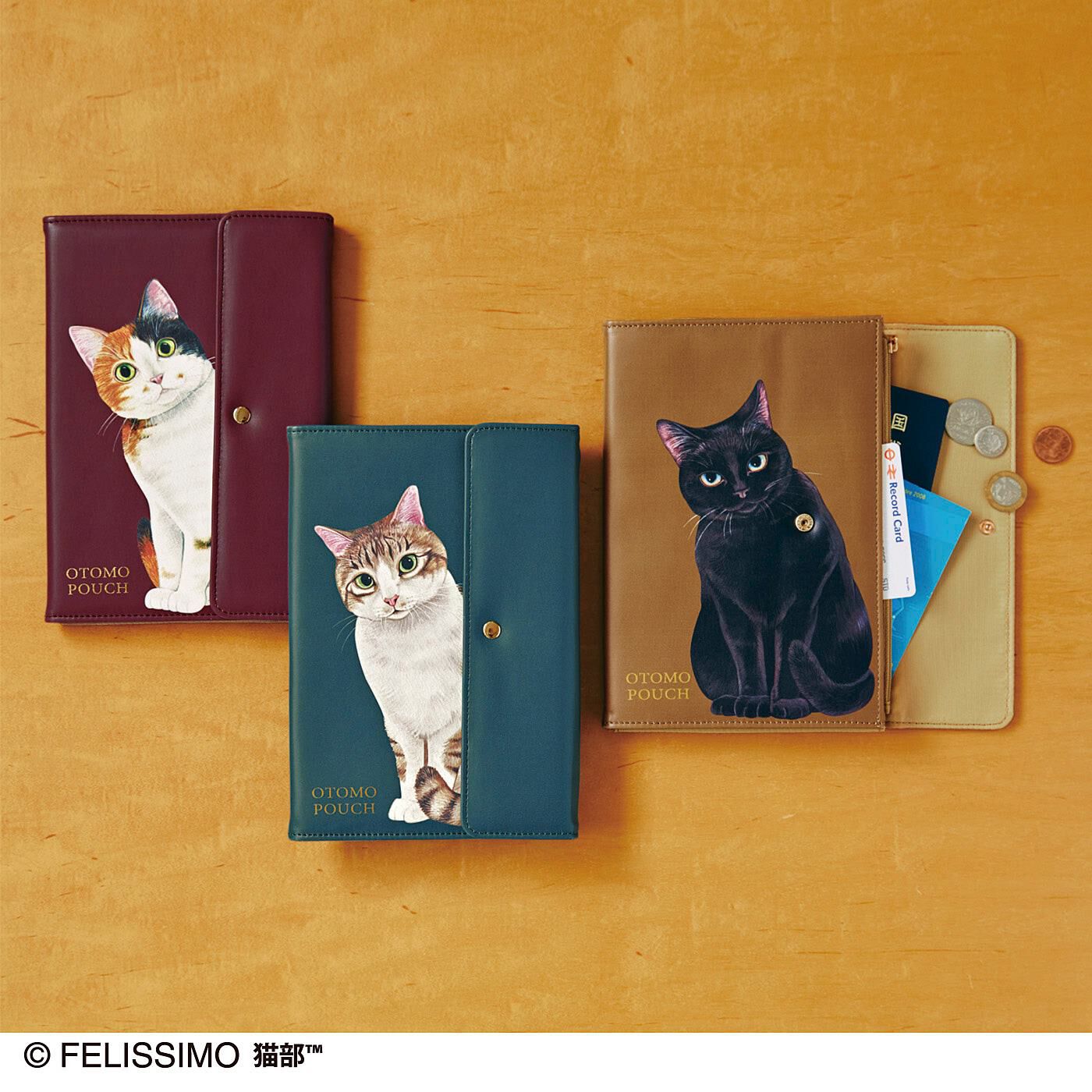 ブラック　カードケース　ミニ財布　猫　黒猫　ポーチ
