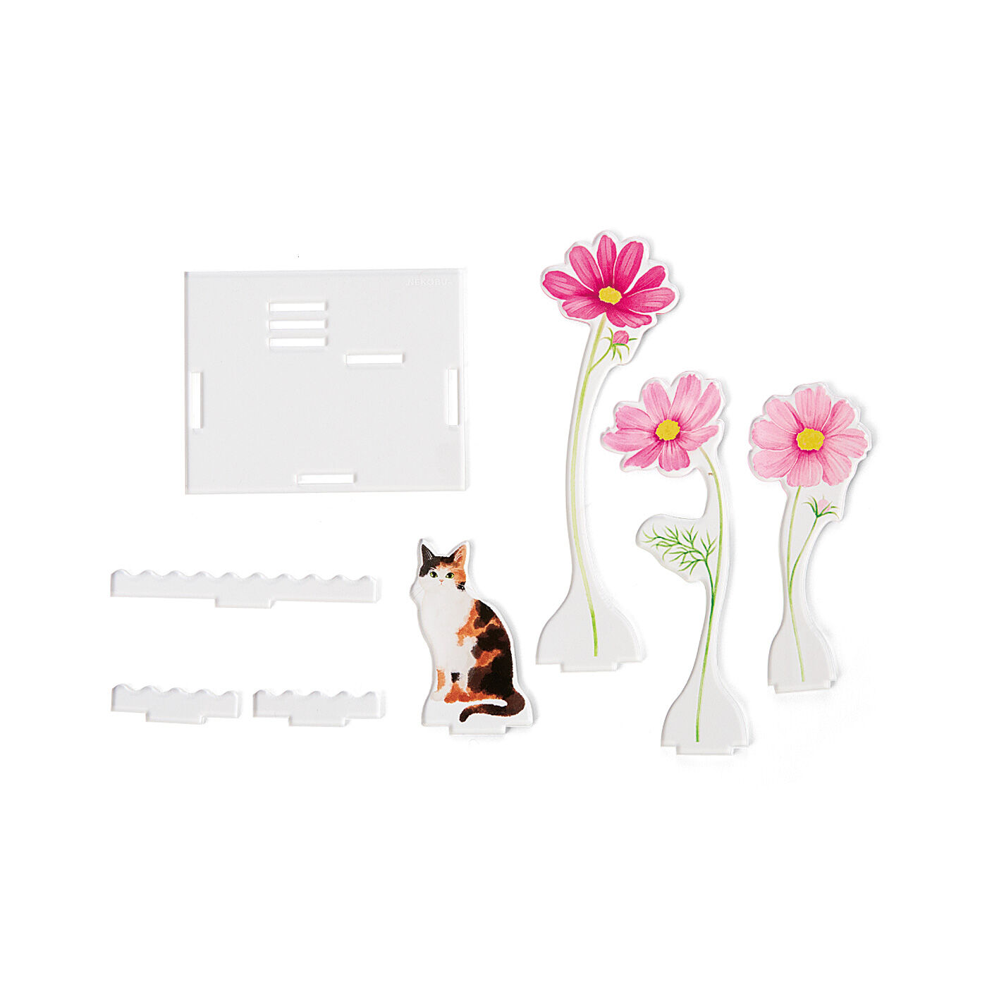 猫部|猫との暮らしに寄り添う　いつまでも美しい　お花のアクリルスタンドトレイの会|●1回のお届けセット例です。