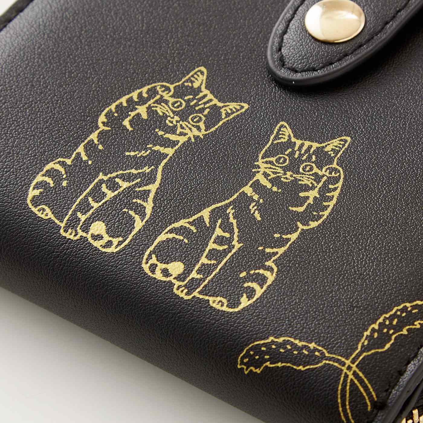 猫部|福よこいこい　ダブル招き猫のスリムな二つ折り財布の会