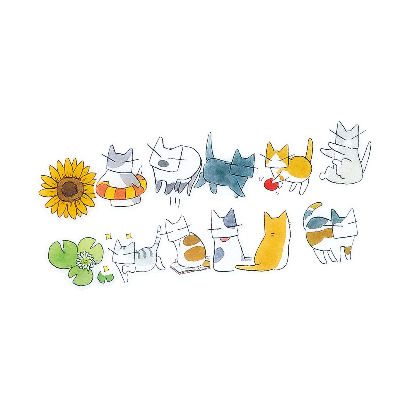 猫部|日本画家 久保智昭さんとつくった　猫とお花のダイカット　マスキングテープの会|〈わいわい編〉